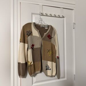 Vintage traditions country collections Floral Patchwork embroidered Cardigan